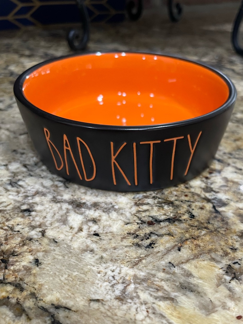 Rae Dunn BAD KITTY black small cat/pet bowl - Brand new Never used